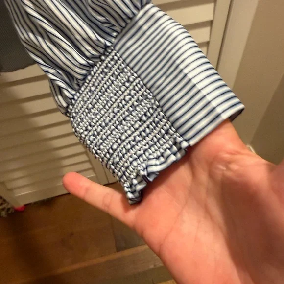 CAbi Men's Blue Pinstripe Dress Shirt - Picture 5 of 5